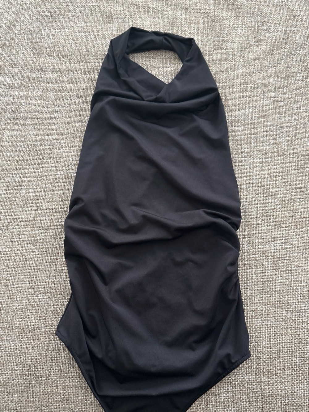Bershka Black One-Shoulder Halter Dress